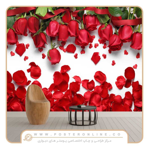 پوستر دیواری گل رز طبیعی