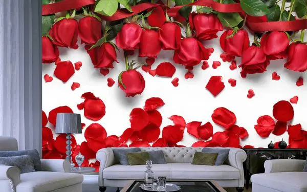 پوستر دیواری گل رز طبیعی