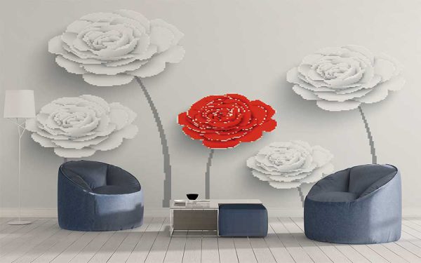 پوستر دیواری گل های کاغذی کد F-8574