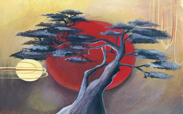 پوستر دیواری سه بعدی نقاشی درخت