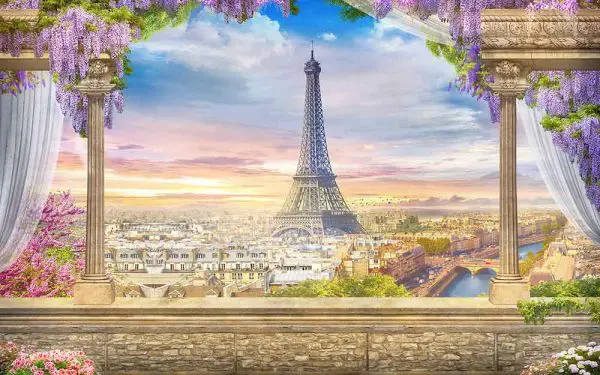 پوستر دیواری منظره برج ایفل