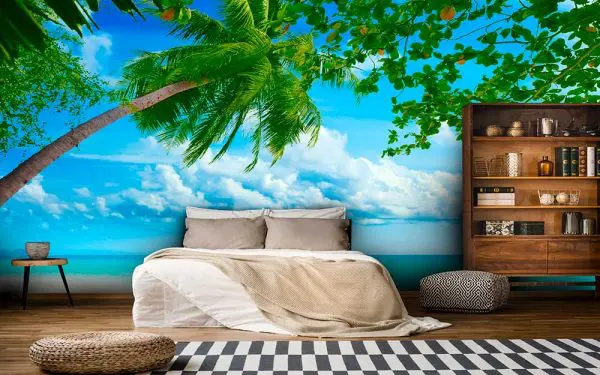 پوستر دیواری درخت و دریای ابی