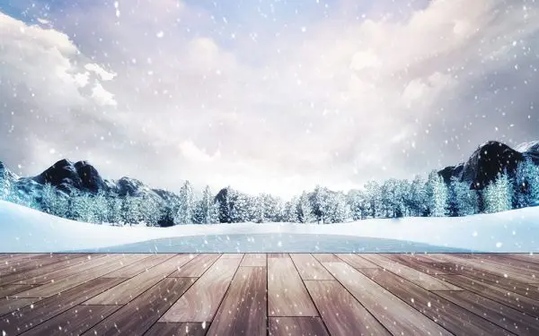 پوستر دیواری زمستان منظره برف و سرما