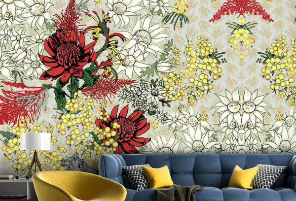 پوستر دیواری نقاشی گل های رنگی
