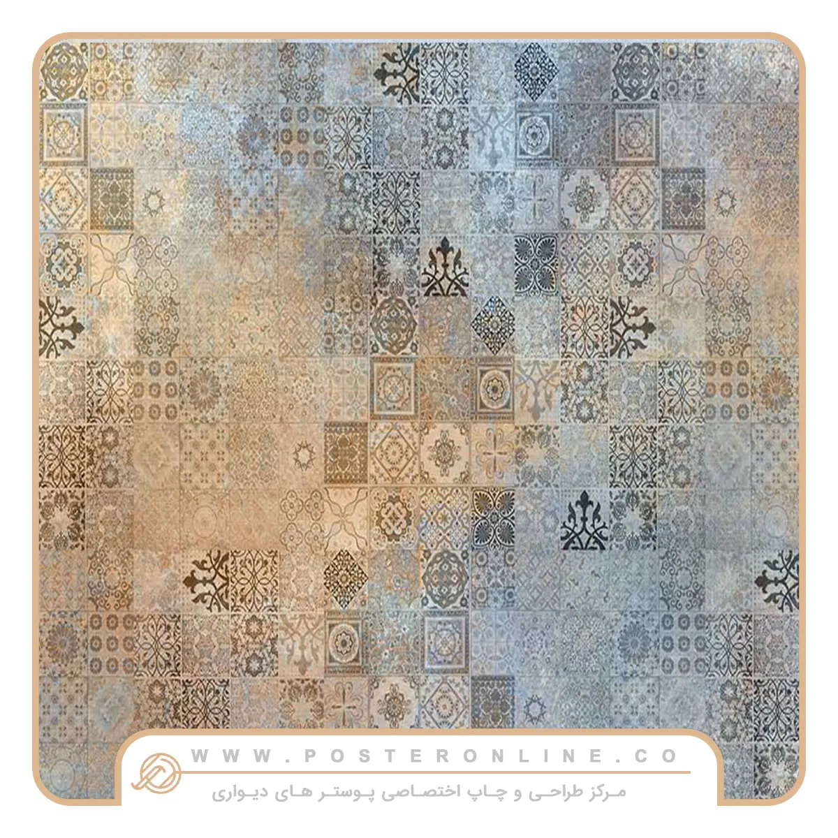 پوستر دیواری لاکچری پتینه دو رنگ کد mt-83174 2 پوستر دیواری لاکچری پتینه دو رنگ