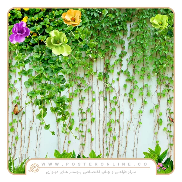پوستر دیواری گل رونده سه بعدی