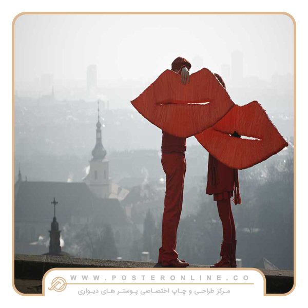 پوستر دیواری رمانتیک لب بوم