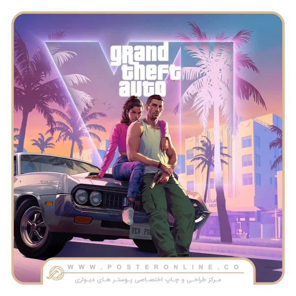 پوستر دیواری گیمینگ طرح GTA