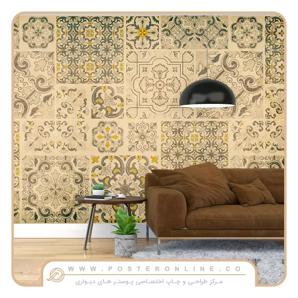 پوستر دیواری سنتی و کلاسیک طرح کاشی
