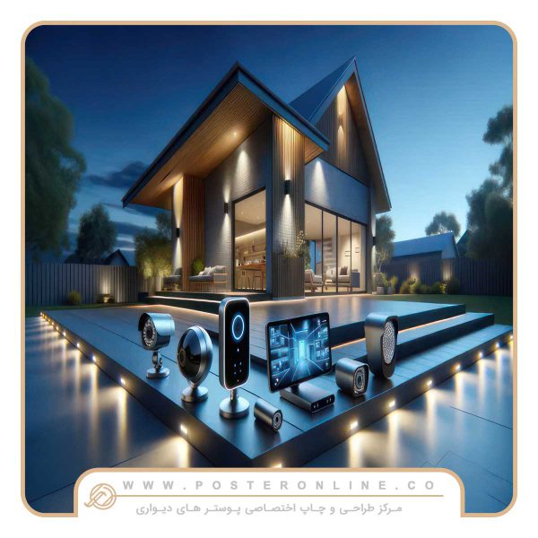 پوستر دیواری شهر و معماری طرح smart home