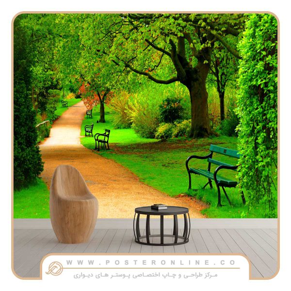 پوستر دیواری منظره بهاری سرسبز و زیبا کد mt-86075
