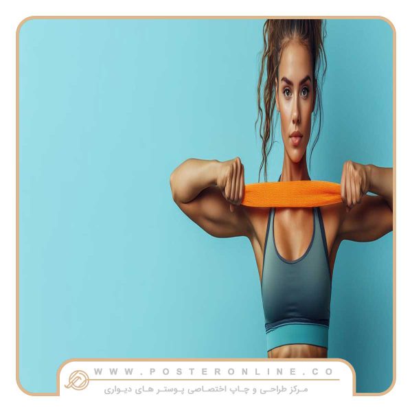 پوستر دیواری بدنسازی چهره زن با زمینه روشن
