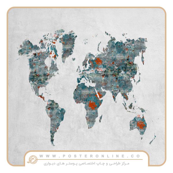 پوستر دیواری املاک طرح نقشه طرح آبرنگی