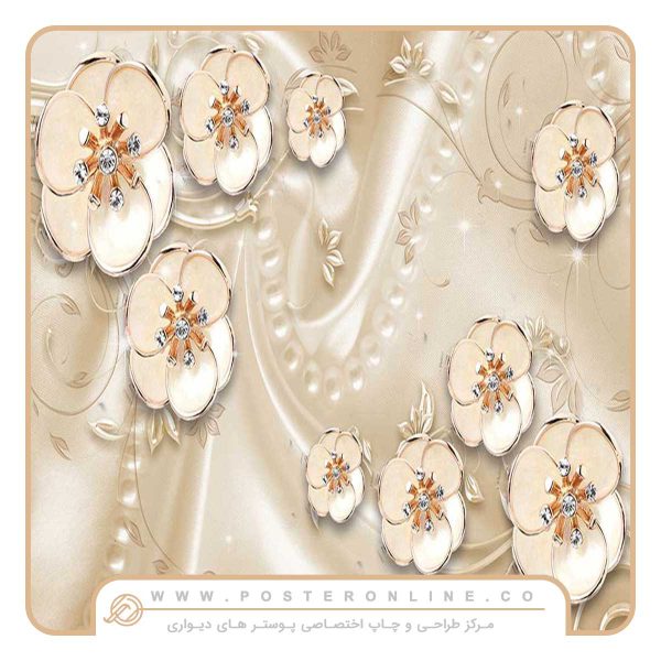 پوستر دیواری گل سه بعدی کد G-3610