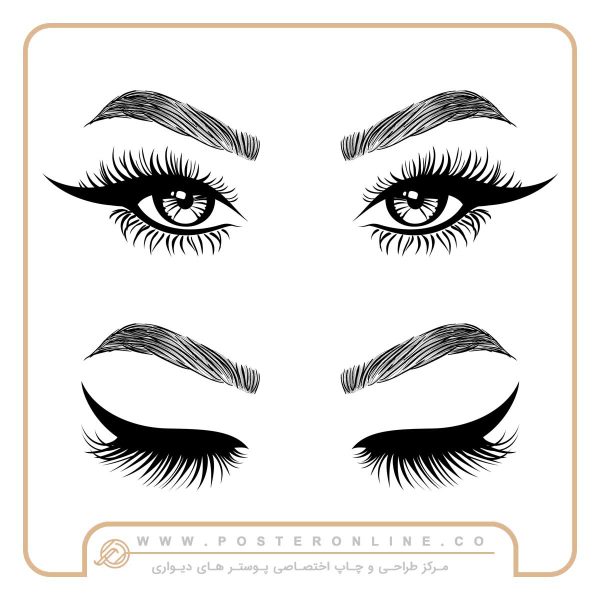 پوستر دیواری سالن زیبایی طرح میکروبلیدنیگ ابرو