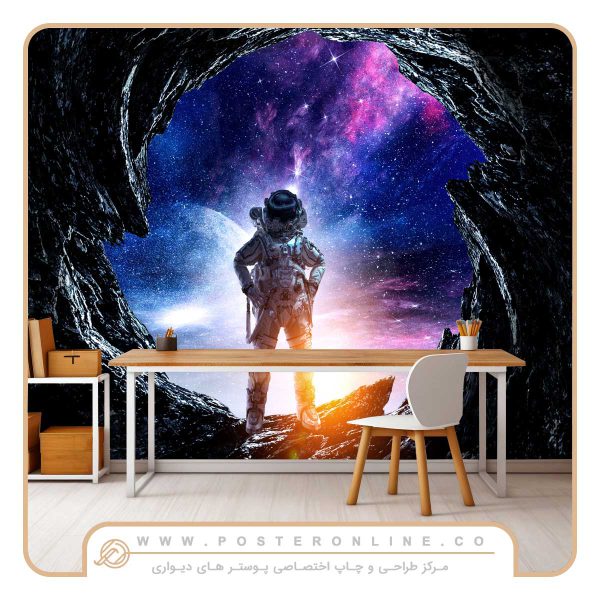 پوستر دیواری فضا و کهکشان طرح فضانورد مریخ کد mt-90066