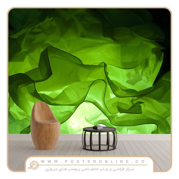 پوستر دیواری سه بعدی طرح ابربادی سبز رنگ کد sh-0188