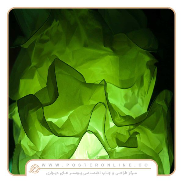 پوستر دیواری سه بعدی طرح ابربادی سبز رنگ