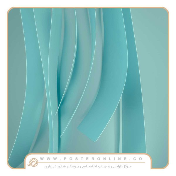 پوستر دیواری سه بعدی با تم آبی آسمانی