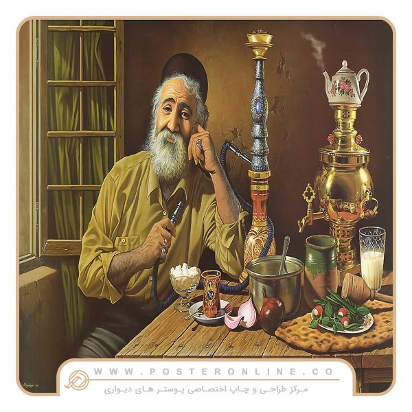 پوستر دیواری قهوه خانه طرح درویش