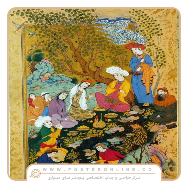 پوستر دیواری نقاشی کلاسیک طرح مینیاتوری