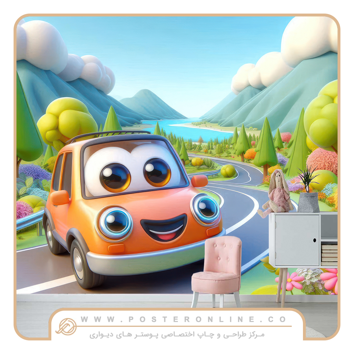 پوستر دیواری طرح کارتونی ماشین کد dt-1042 1 پوستر دیواری طرح کارتونی ماشین کد dt-1042