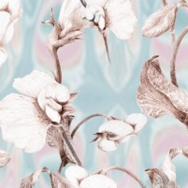 پوستر دیواری بک گراند گل سه بعدی خاکستری