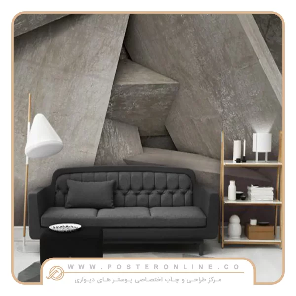 پوستر دیواری سه بعدی طرح هندسی