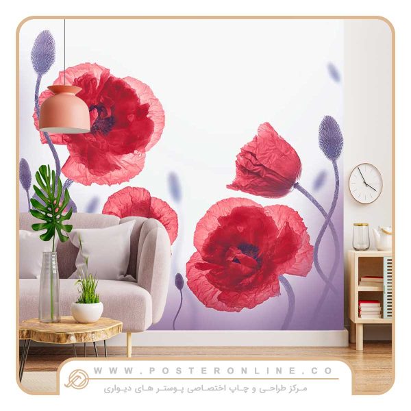پوستر دیواری گل های کاغذی