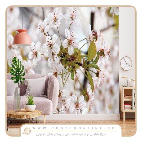 پوستر دیواری گل های شکوفه بهاری