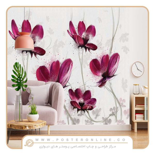 پوستر دیواری گل های بهاری کد F-8356