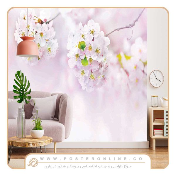 پوستر دیواری شاخه های شکوفه زده