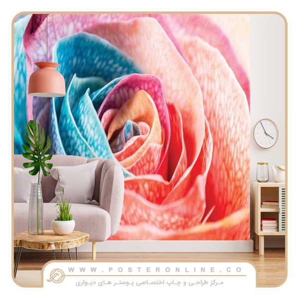 پوستر دیواری گل رز هفت رنگ