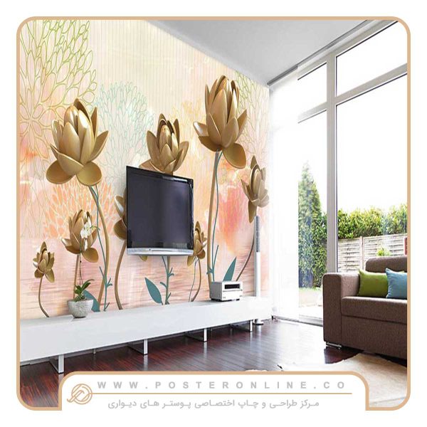 پوستر دیواری گل سه بعدی کد G-3752
