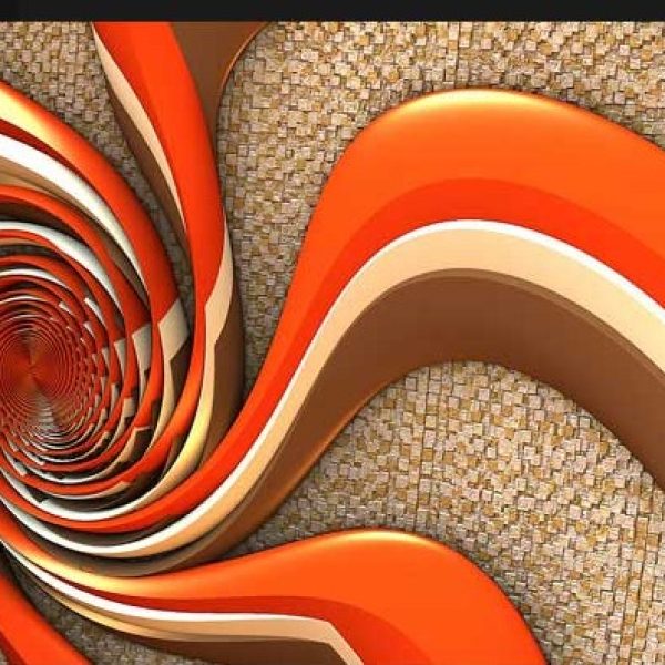 پوستر دیواری بکگراند سه بعدی نارنجی
