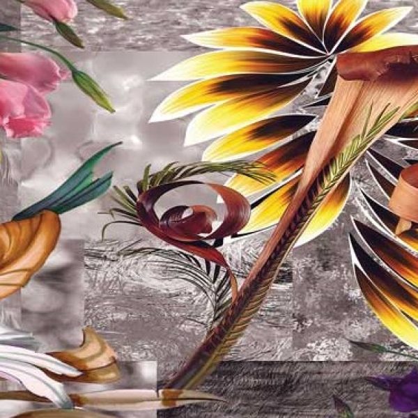 پوستر دیواری طراحی گل های سه بعدی