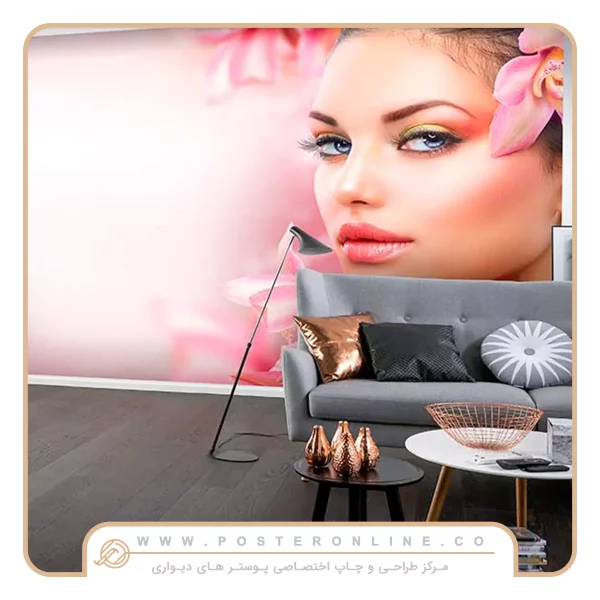 پوستر دیواری تصویر چهره زن زیبا و چشم آبی