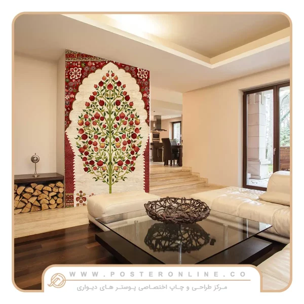 پوستر دیواری نقاشی کلاسیک طرح فرش ایرانی
