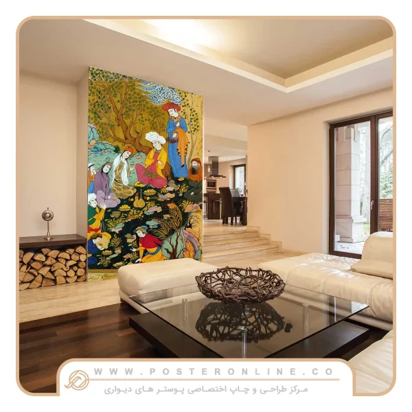 پوستر دیواری نقاشی کلاسیک طرح مینیاتوری