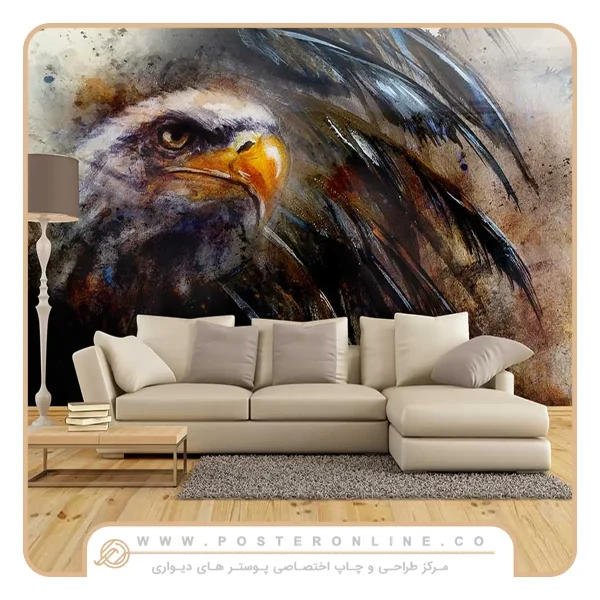 پوستر دیواری حیوانات طرح نقاشی عقاب