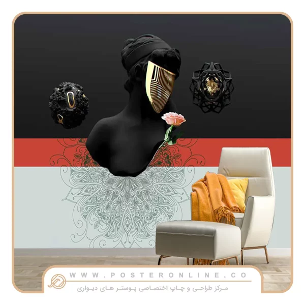 پوستر دیواری لاکچری پتینه طرح انتزاعی
