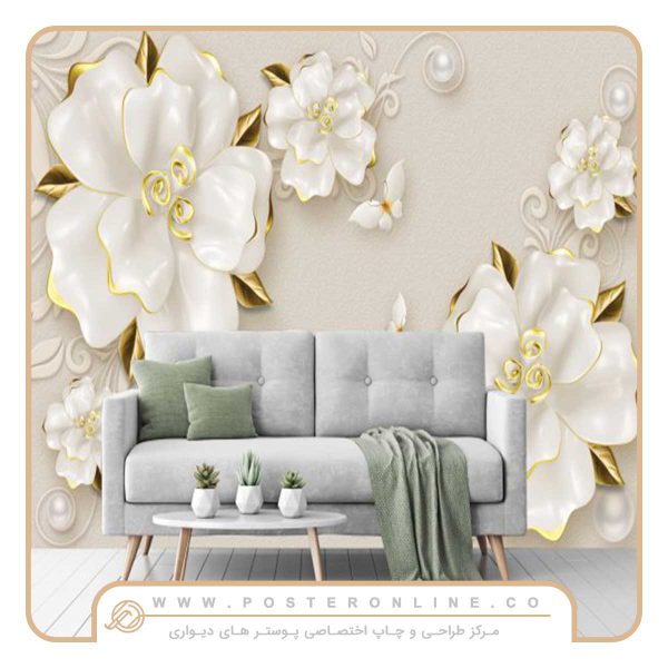 پوستر دیواری گل های سه بعدیmt-83286