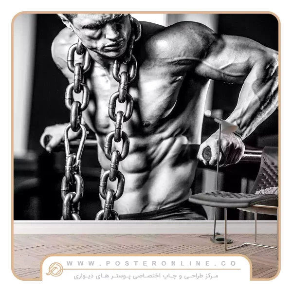 پوستر دیواری اسپرت بدنسازی سیاه سفید