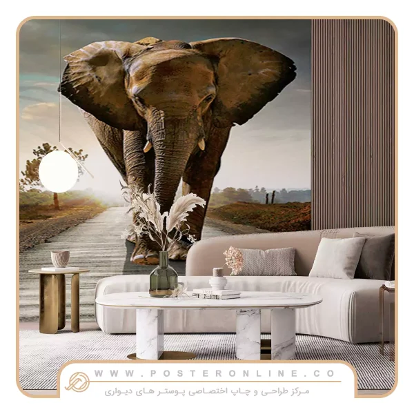 پوستر دیواری حیوانات طرح فیل بزرگ