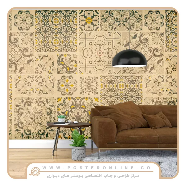 پوستر دیواری سنتی و کلاسیک طرح کاشی