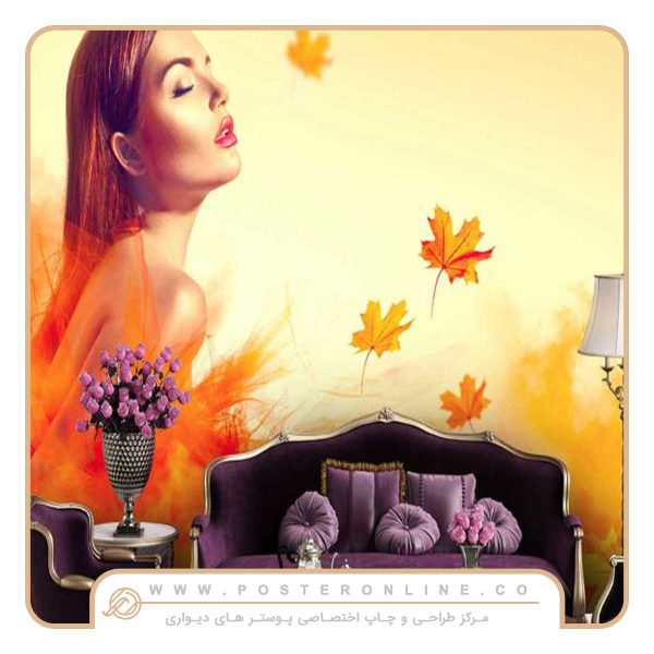 پوستر دیواری دختر پاییز
