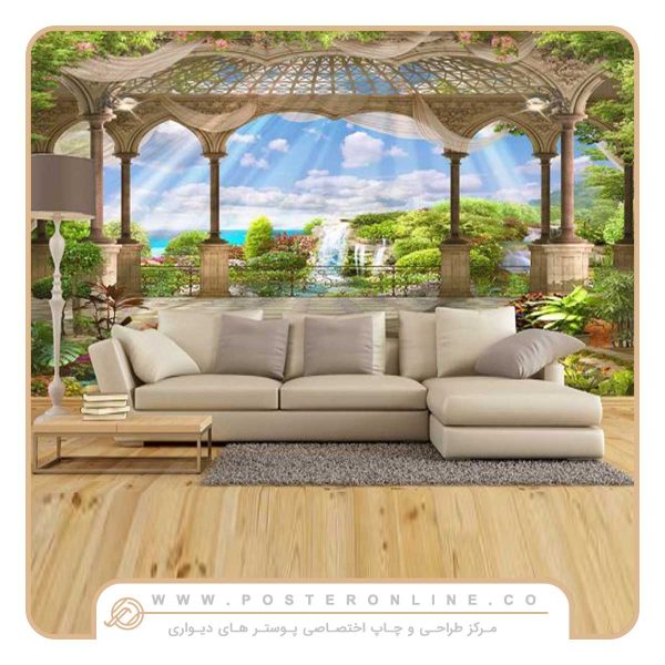 کاغذ دیواری منظره ویلای سلطنتی ساحلی