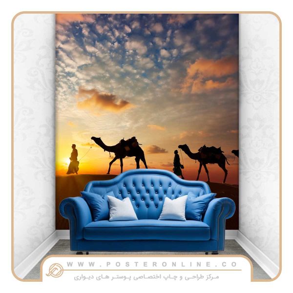 پوستر دیواری کلاسیک طرح قافله صحرا