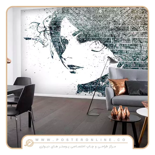 کاغذدیواری تصویر نقاشی چهره زن