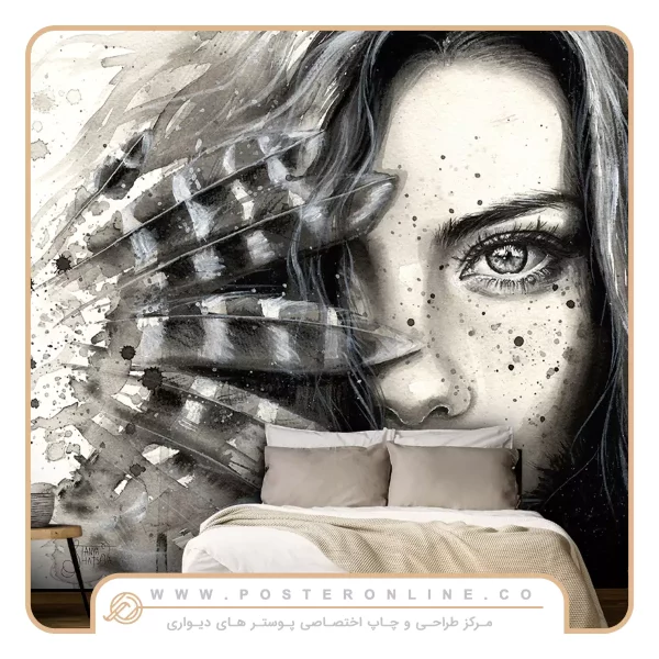پوستر دیواری آرایشگاه زنانه دختر سرخپوست